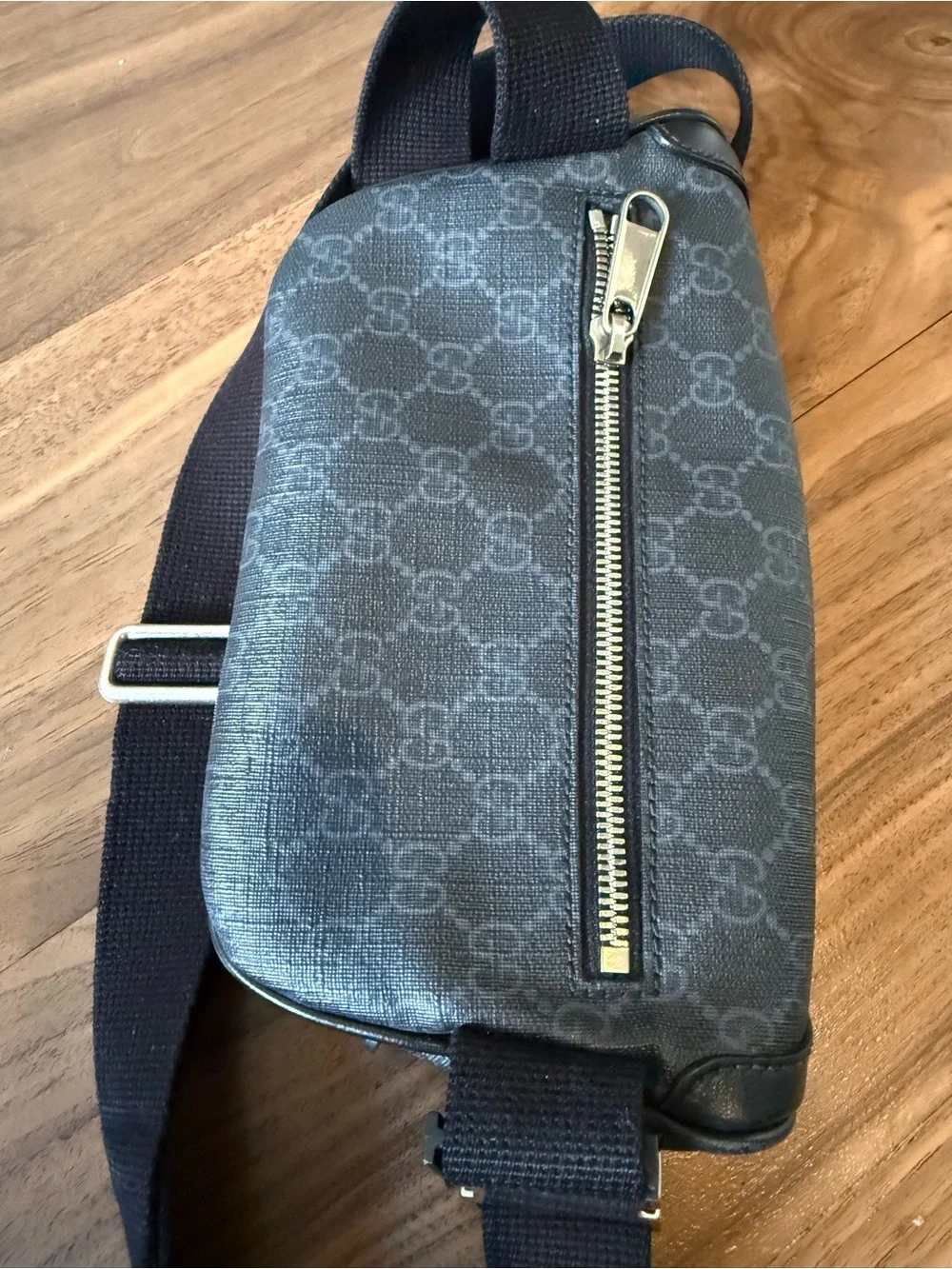 Gucci Black GG Monogram Waist Pack